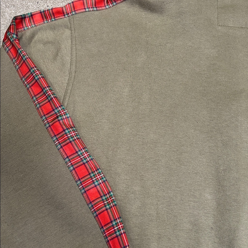 Exile Olive Green Zip-Up Jacket with Red Plaid Accents - Picture 10 of 10
